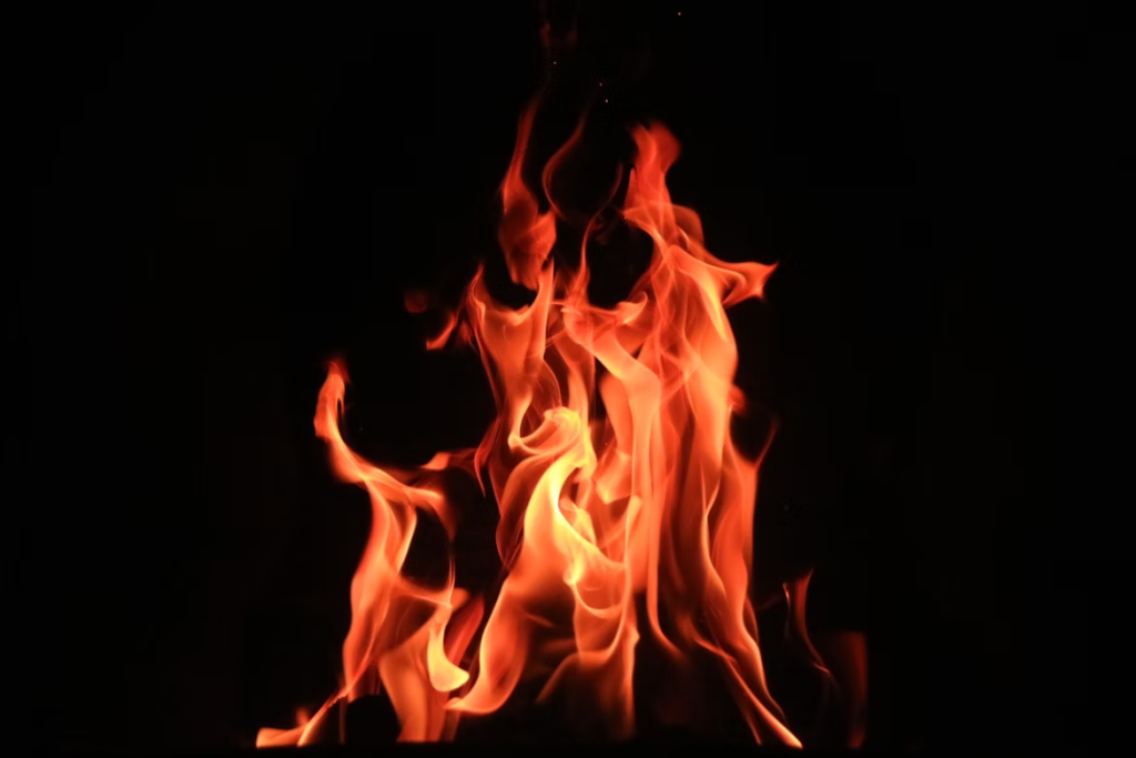 How to install a gas cooktop: flames.