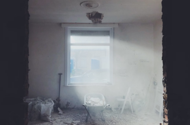 How to relight your pilot light gas heater safely: a room filled with dust.