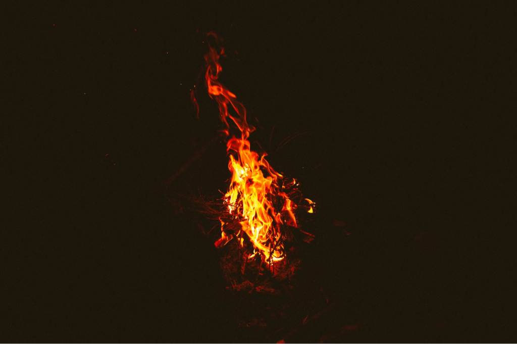 Why is my gas heater making a noise: an illustration of a fire bang.