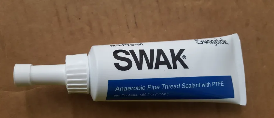 Anaerobic pipe thread sealant with PTFE used as a high-pressure alternative to gas line teflon tape