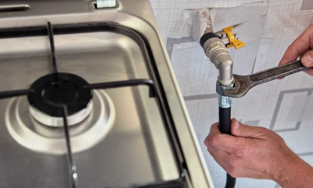 Remember that only a licensed gas fitter can do gas line repairs
